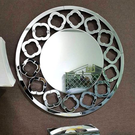 Floral Ring Frame Round Mirror